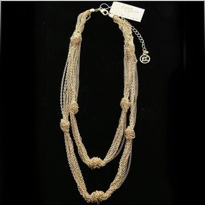 ERICA LYONS - Knotted Layered Necklace - Gold Tone